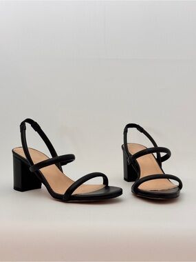J.Crew Classic Black Strappy Block Heel Sandals - Women